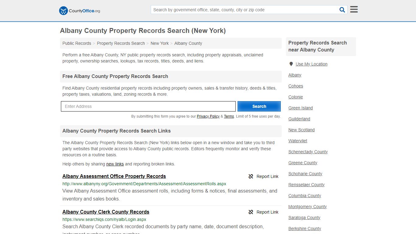 Albany County Property Records Search (New York) - County Office